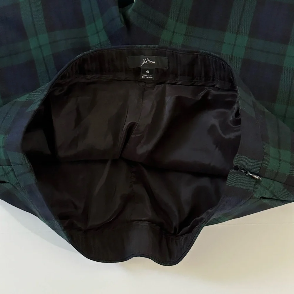 J. Crew Wool Blend Navy Black Green Ankle Length Pants Lined Side Zip Flat Front
